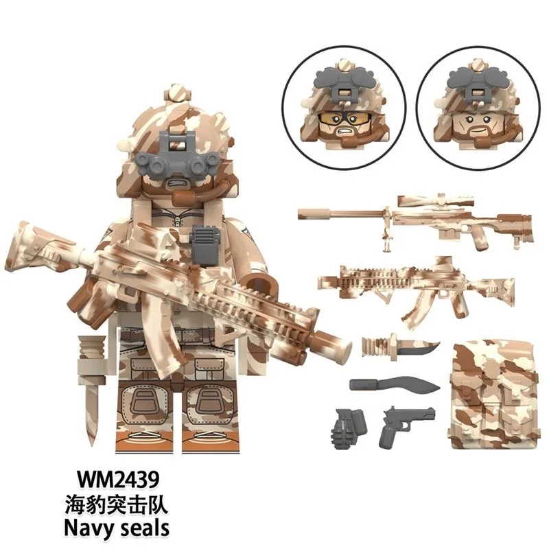 WW2 Military Building Blocks Bricks Special Forces Weapons Soldier KSK Alpha Snow Leopard Navy Seals Dleta Figura Toys Kid Gift