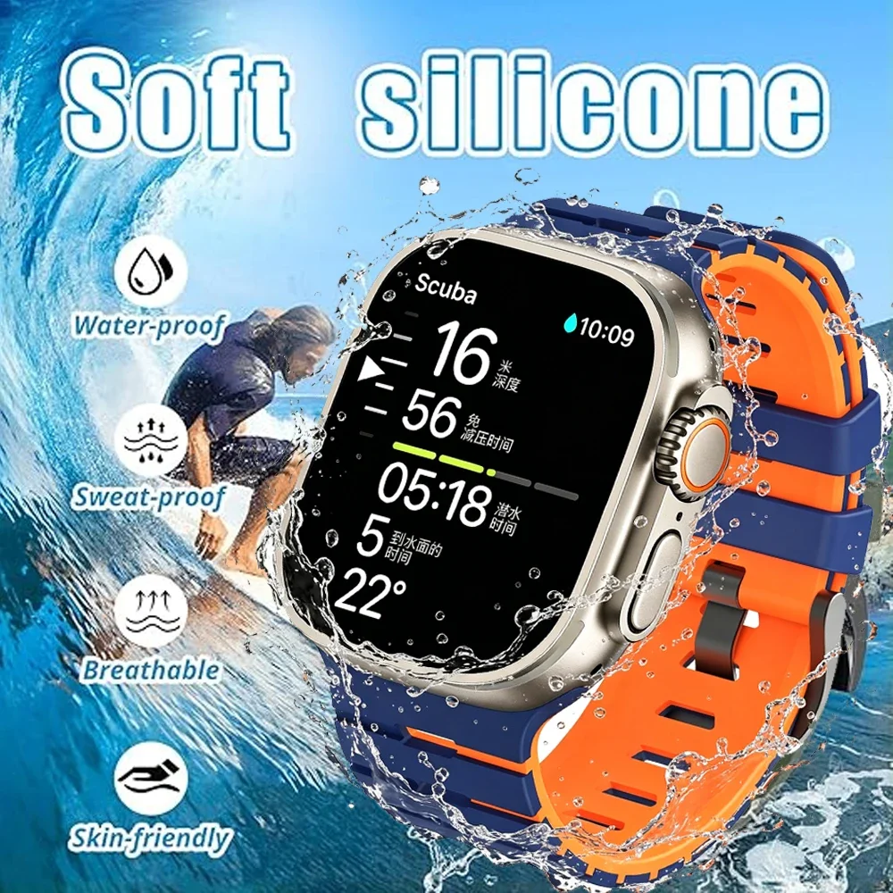 Silikon-Sportarmband für Apple Watch Band 49mm 46mm 45mm 44mm 42mm Correa Armband iWatch Series 11 10 9 8 7 6 5 SE3 Ultra 3 2 – Detail 7