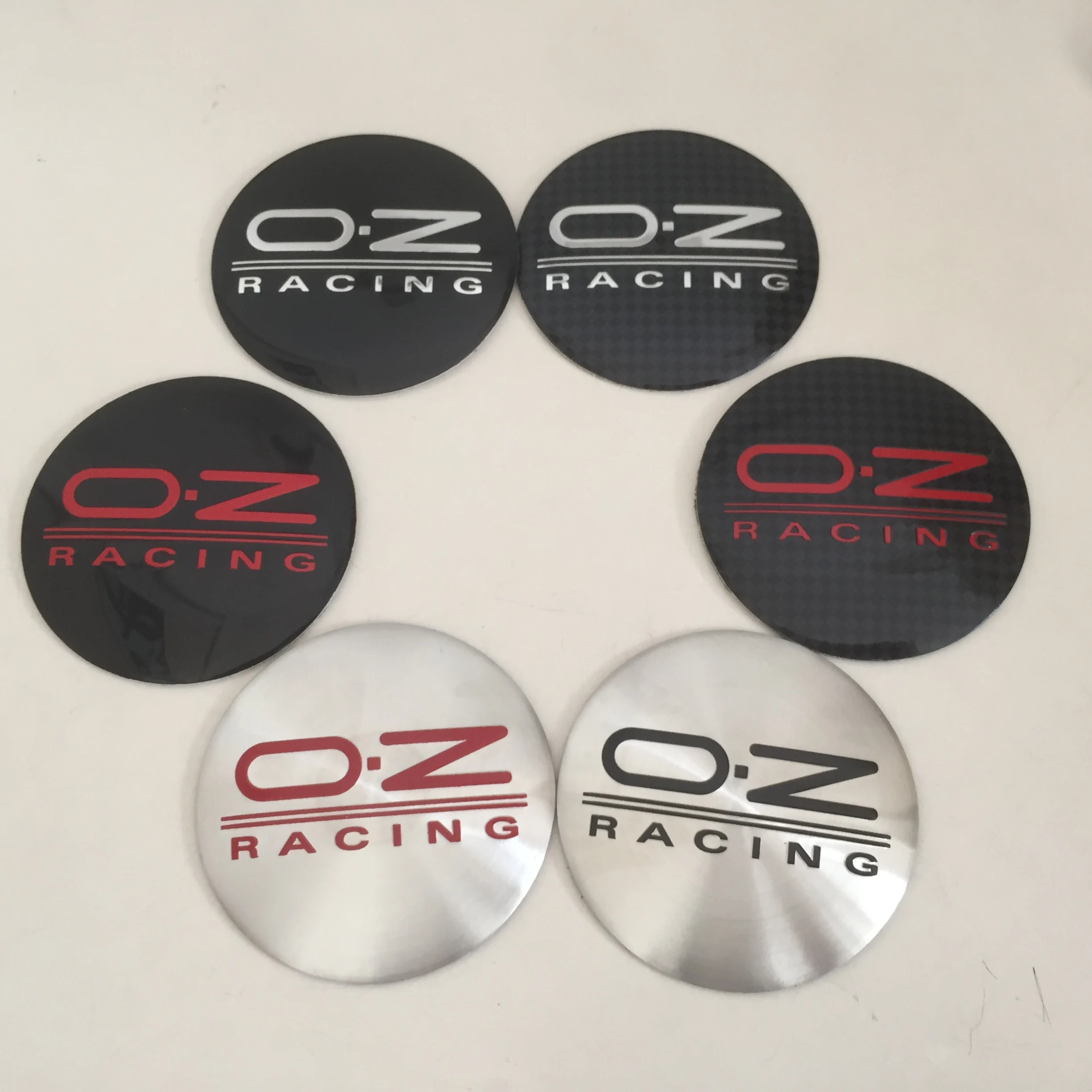 4pcs 3D 50mm 56mm 60mm 65mm OZ O.Z logo Car emblem Wheel hub Center Cap Badge covers sticker Styling accessories