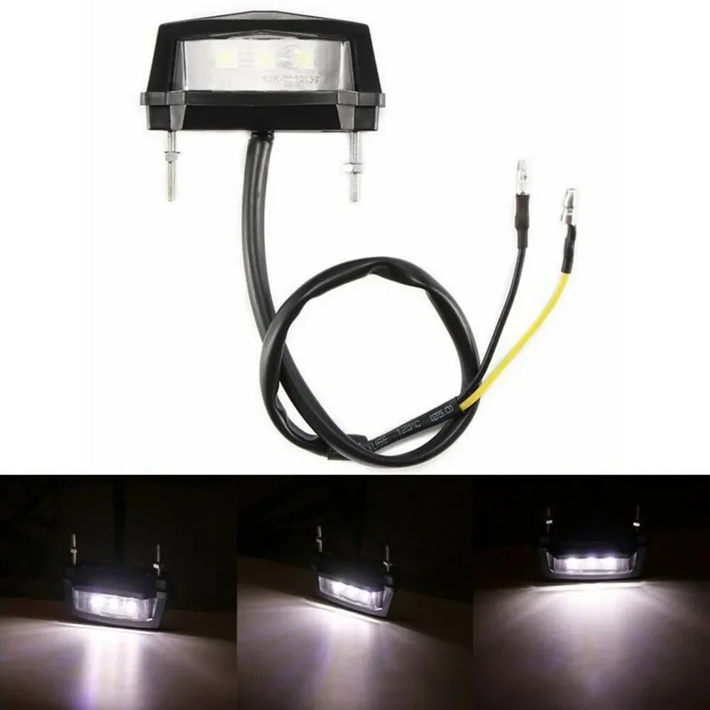 Feux de plaque de planificateur de numéro de moto, 12V, LED, queue automatique universelle, vis avant, ampoules de 2,2, source de lumière de lampes