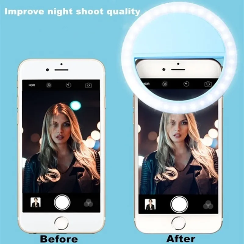 ضوء تصوير LED مقاس 8.5 سم - ثنائي اللون للهواتف الذكية والكاميرات بتصميم مدمج