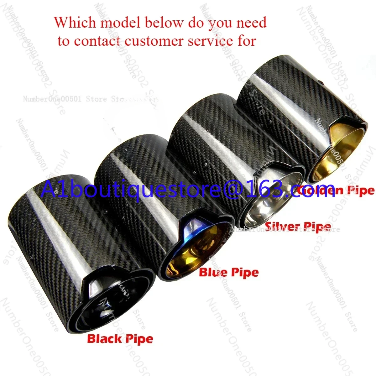 Applicable to 1 Piece Burnt Blue Carbon Fiber Exhaust Tip Muffler for BMW M Performance Exhaust Pipe M2  M3  M4   M5 F10 M6 F12