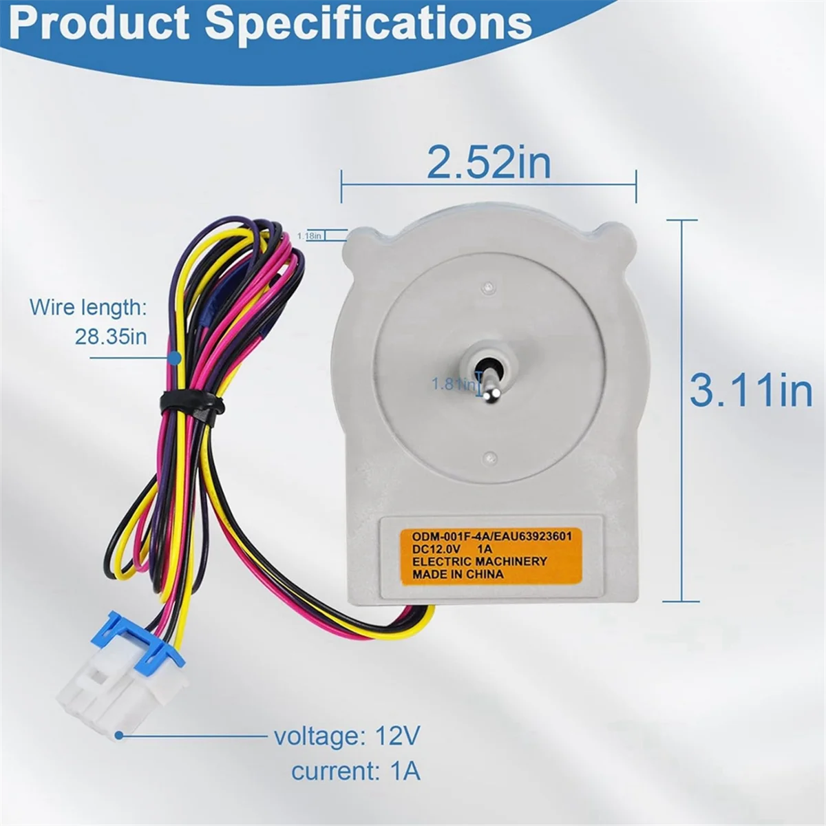 EAU 63923601   ODM-001F-4A Motor de ventilador condensador de geladeira Ventilador de porta dupla Motor DC para geladeira LG Haier