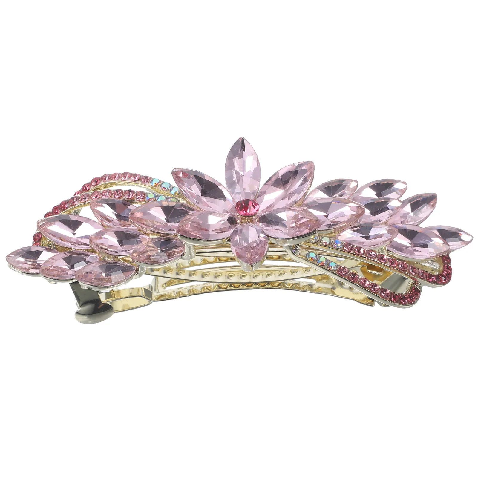 

Rhinestone Hair Clip Spring Hairpin Elegant Lightweight Hair Accessory for Women Special Occasion Rhinestone Hairpin