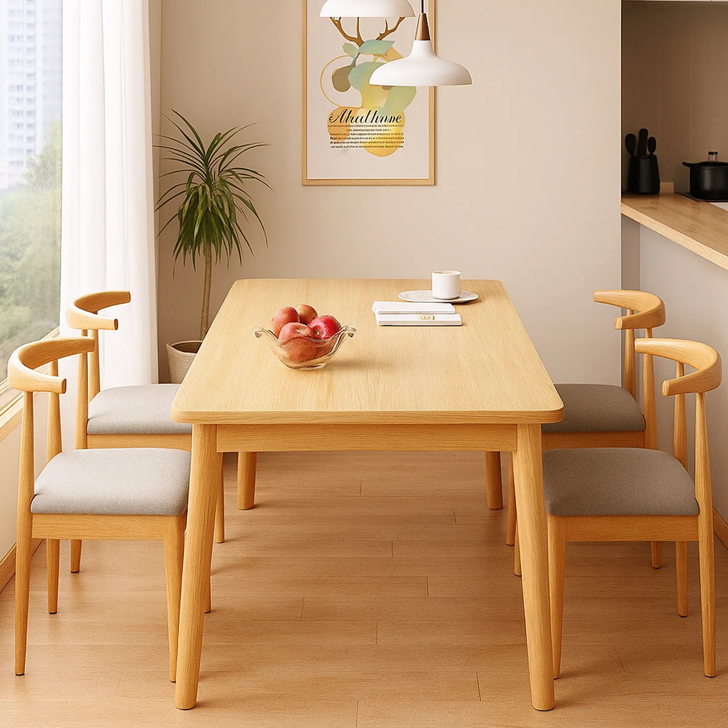 Dining table dining household catering commercial large board table rental room rectangular table and chair combination