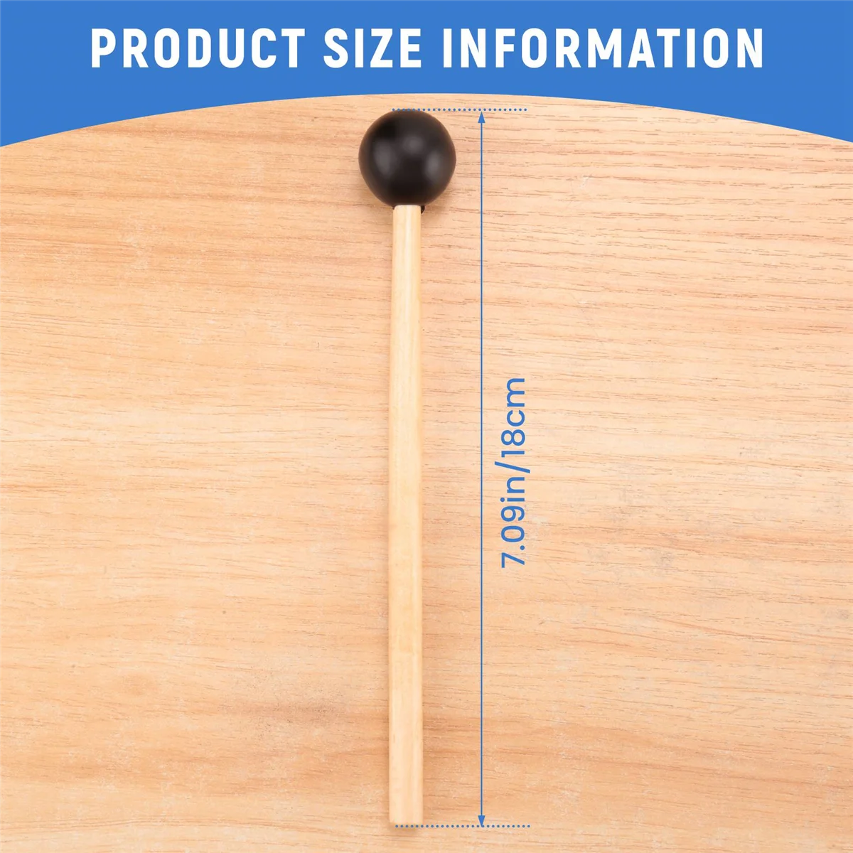 A99U 2Pcs Soft Rubber Head Sticks Wood Handle Bell Mallets for Glockenspiel Xylophone Bell Music Instruments Parts Black