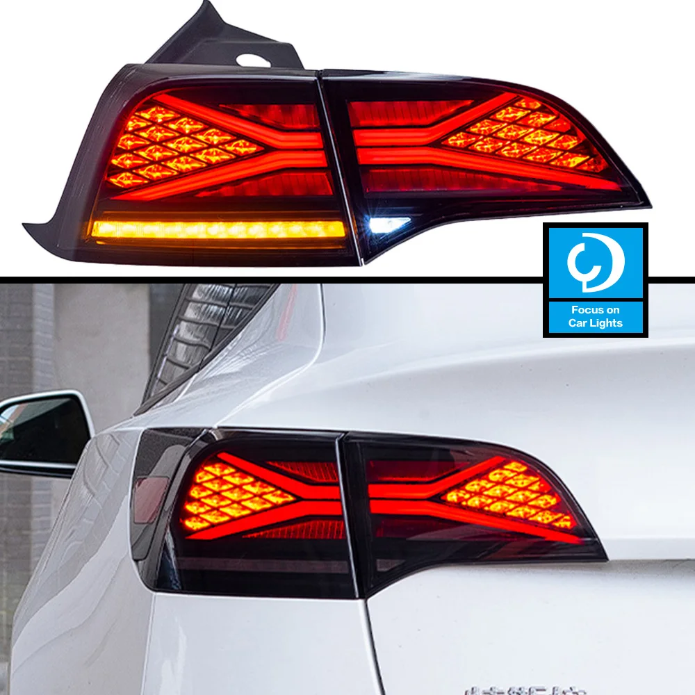 Taillights Styling For Tesla Model 3 Model Y 2019-2022 Tail Light LED DRL Running Signal Brake Reversing Parking Lighthouse