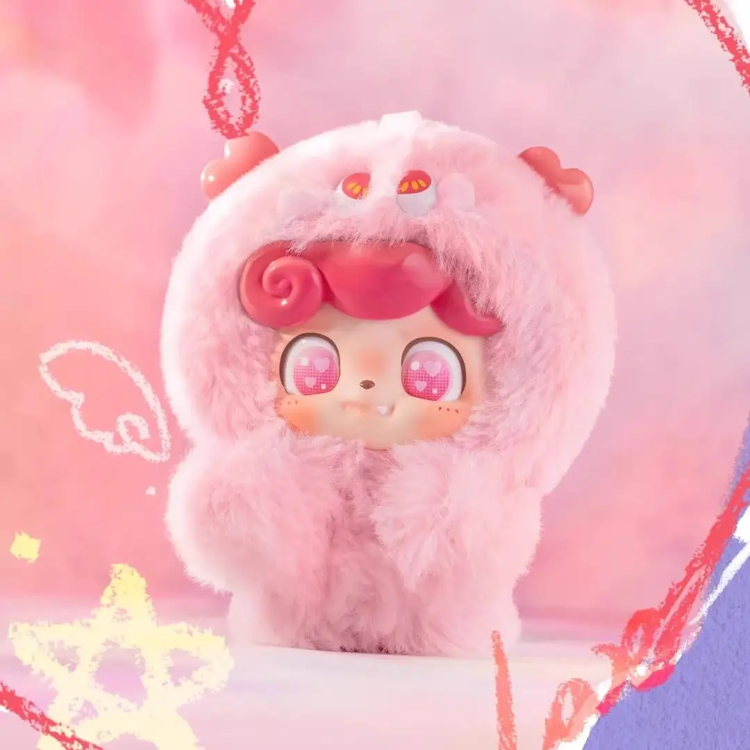 Q criança emocional peludo monstros série vinil caixa cega anime caixa misteriosa caja bonecas coleção bonito chaveiro meninas presentes