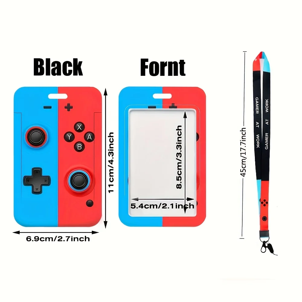 Game Controller Badge Holder Name Tag Lanyard ID Card Neck Strap Keychain Certificate Stand