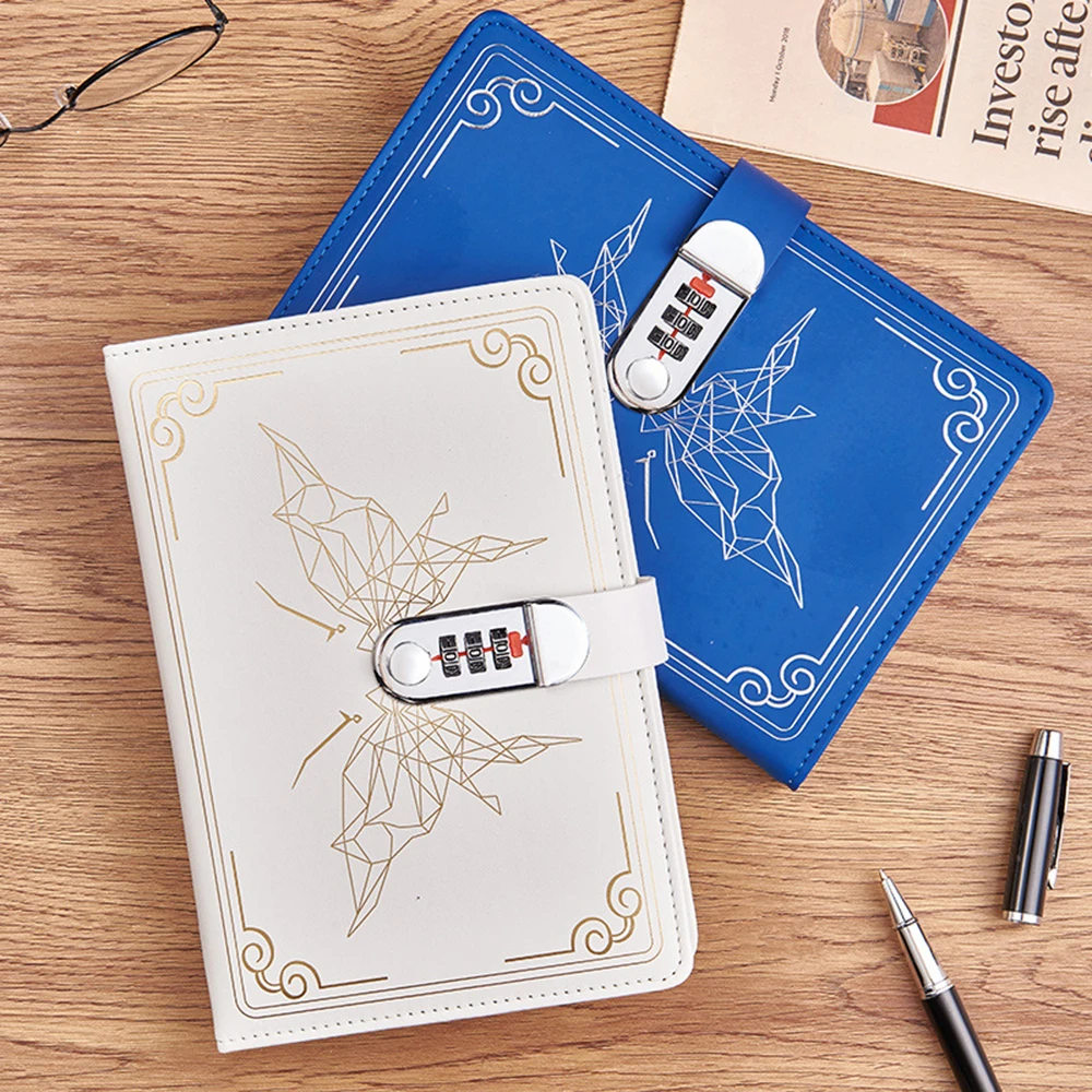 A5 Retro Password Lock Notebook With Lock Travel Diary Notebook Students Notepad Secretly Diary Hand Ledger Stationery