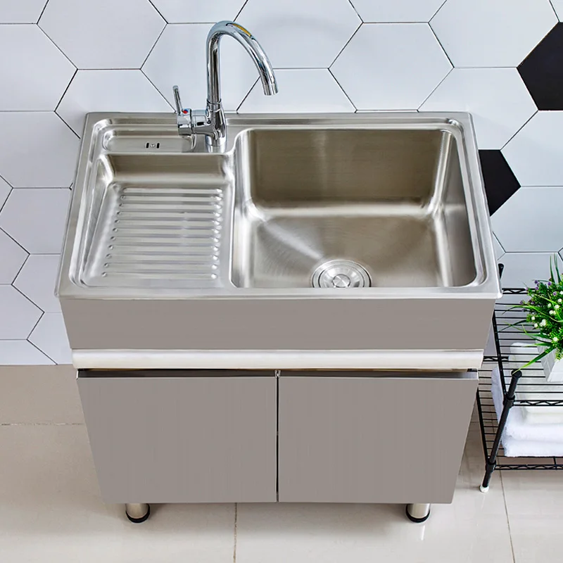 

304 stainless steel laundry cabinet balcony laundry pool with rubbing board kitchen single double sink dishwasher bathroom cabin