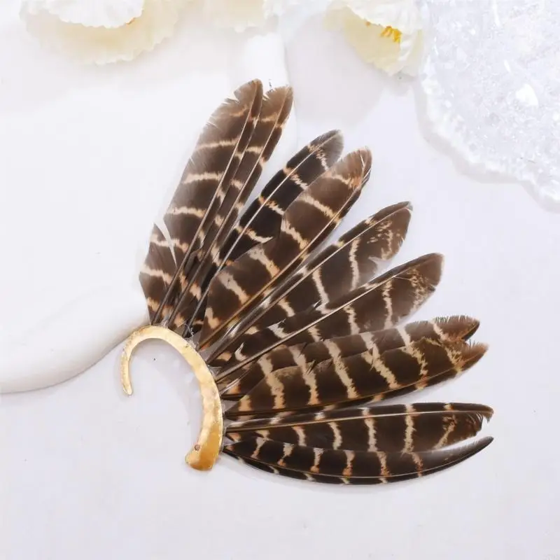 270D elegante oor wrap oorbellen gevederde oor manchet oorbellen oor clip wrap oorbellen sieraden voor vrouwen feest en