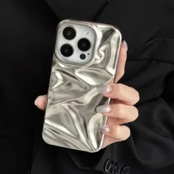 Nieuwe Geschikt voor iPhone 16pro Telefoon Case 15 plus Galvaniseren 3D Rimpels 14pro All Inclusive 13 Anti Drop 12 Zachte Telefoon cover