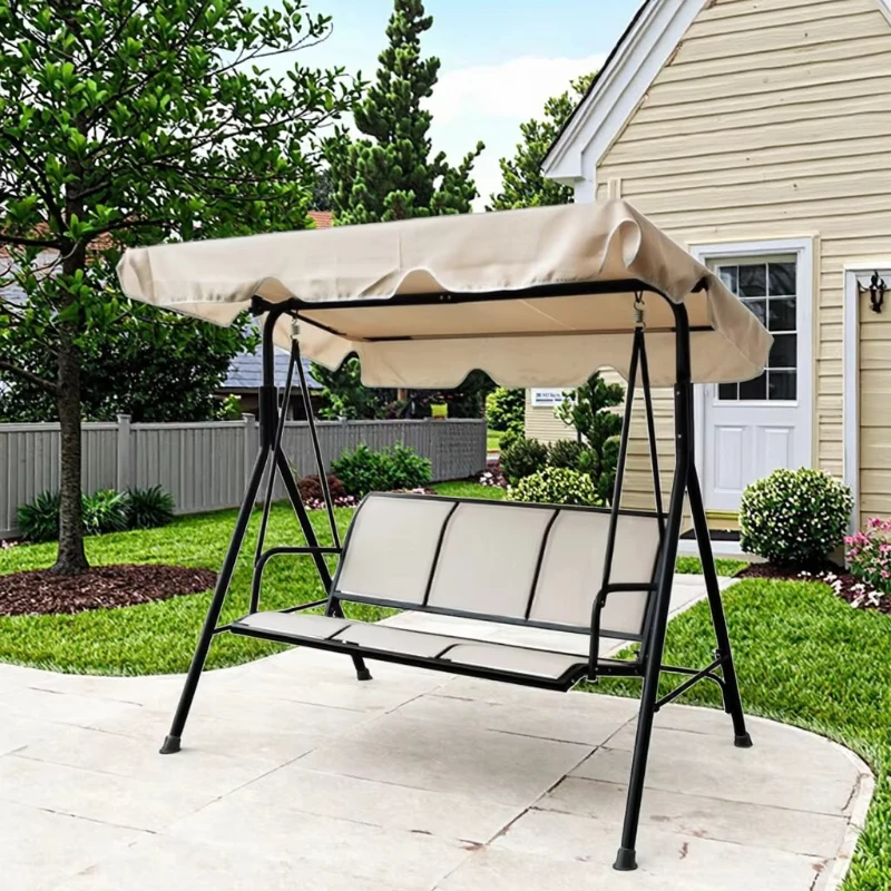 

Outdoor Garden Swing Chair Heavy Triple Hanging Chair Terrace Swing Outdoor Furniture