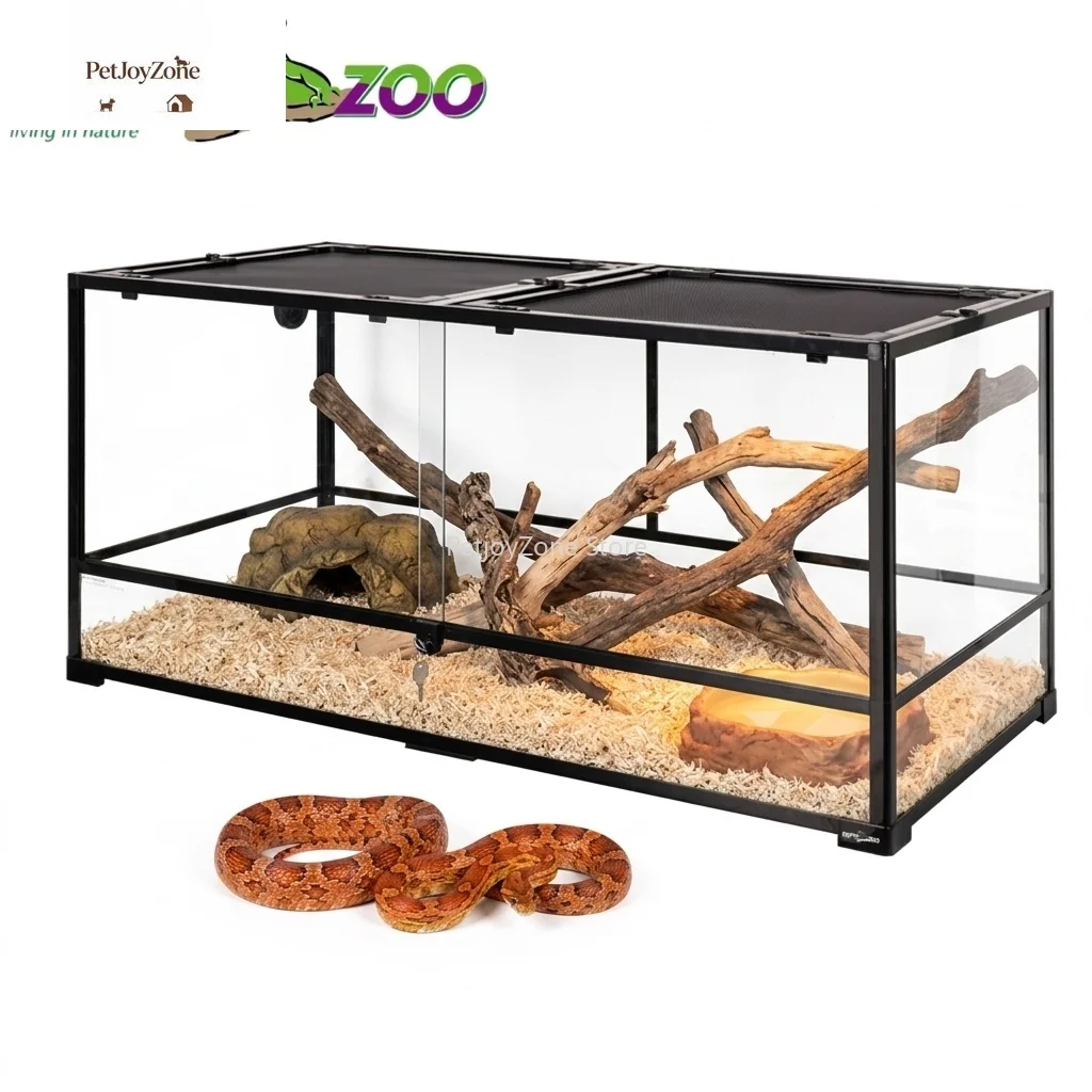 

PetJoyZone OEM Direct Supplier 120 Gal 4x2x2 Large Reptile Terrarium 120x60x60 Flat Packed Eco-Friendly Durable Glass Tank