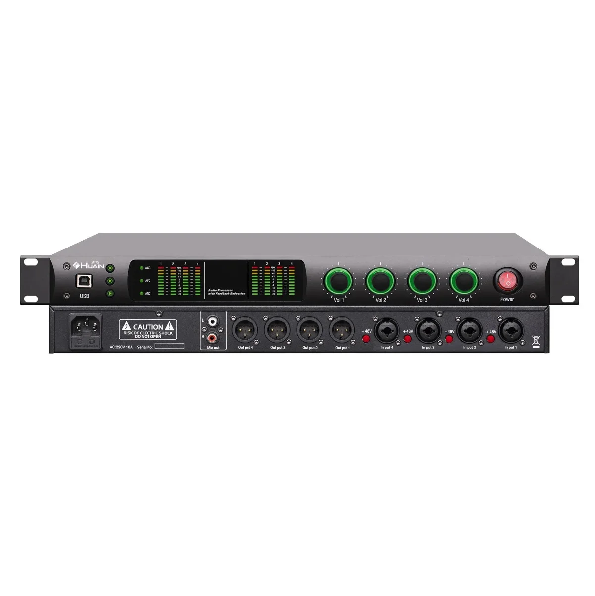 DSP Feedback Suppressor AGC AFC ANC Sound Mixer 4 Channel Pro Audio Feedback Exterminator