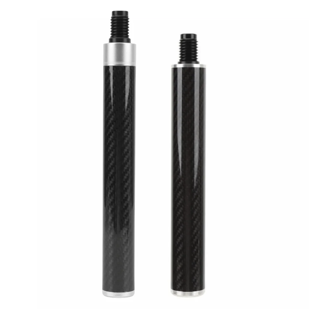 8 Inch Length Pool Cue Extension Carbon Fiber Material Black Color Billiard Cue Extension Threaded Connection Structure