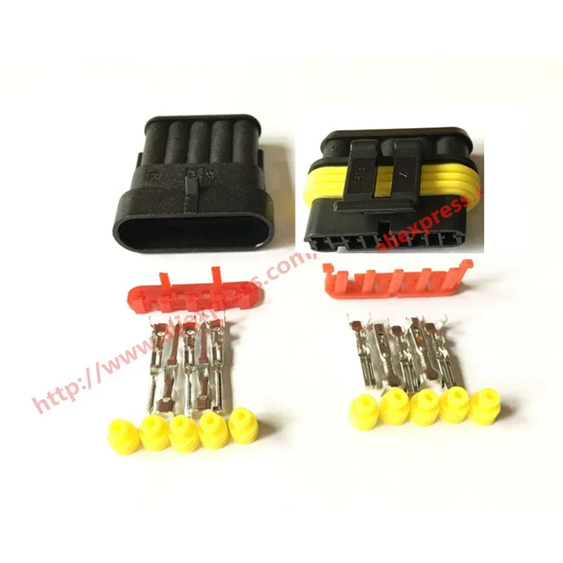 1 Pcs 5 Pin 5 Way Female And Male Waterproof Electrical Wire Automotive Connector Plug For Car 282107-1 282089-1