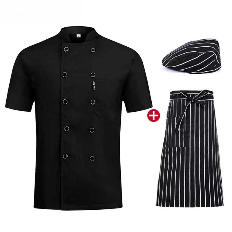 

2024 New High Quality Double Breasted Chef Uniforms Hotel Kitchen Catering Jackets Cooking Cafe Workwear Chef Uniforms