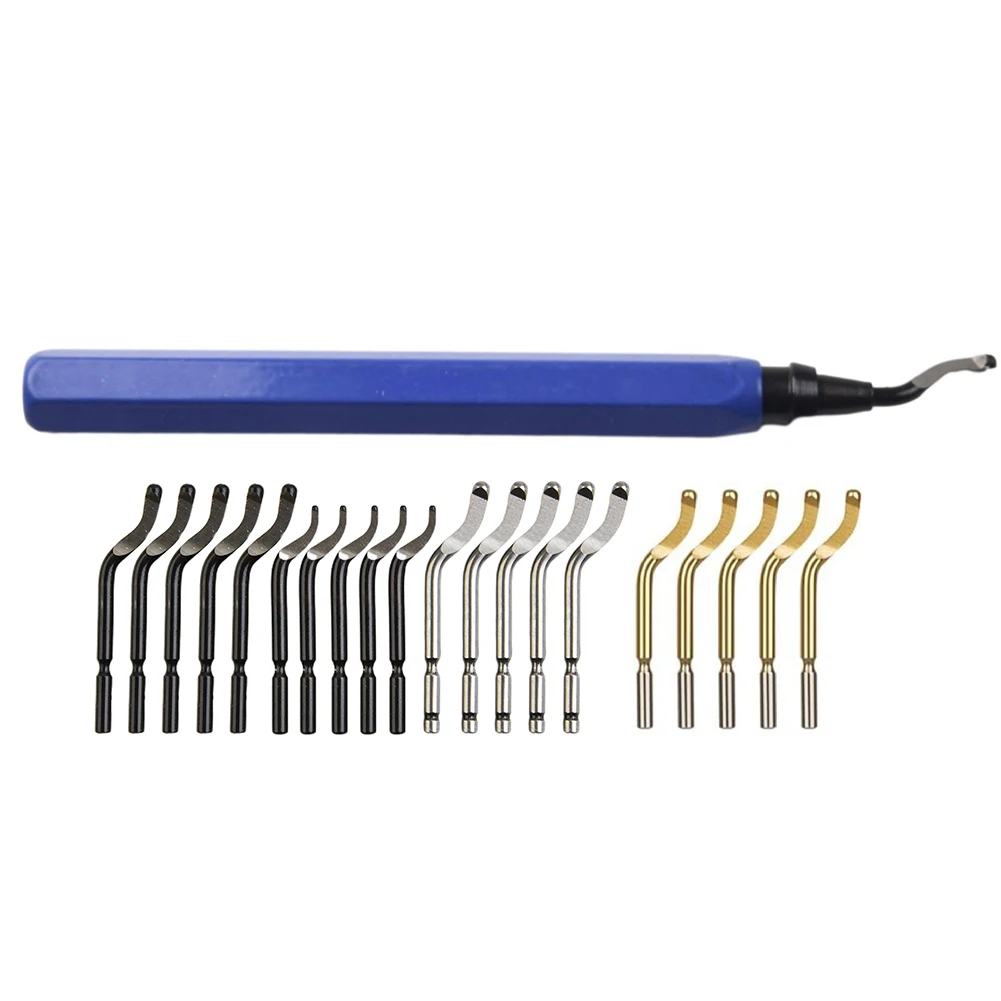 

Metal Handle For Edge Deburring Tool with 21 Blades Designed for DIY Enthusiasts Working with Various Materials