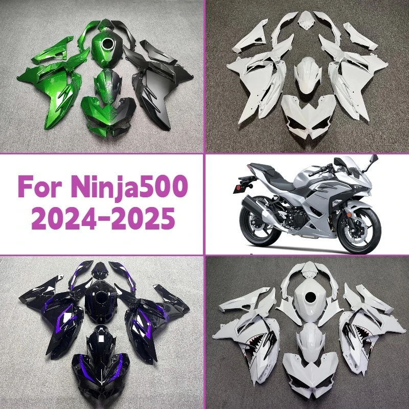 Fit for 2024 2025 Kawasaki Ninja500 White Motorcycle Fairing Kit Plastic Injection Molded 24 25 Ninja 500 Fairings