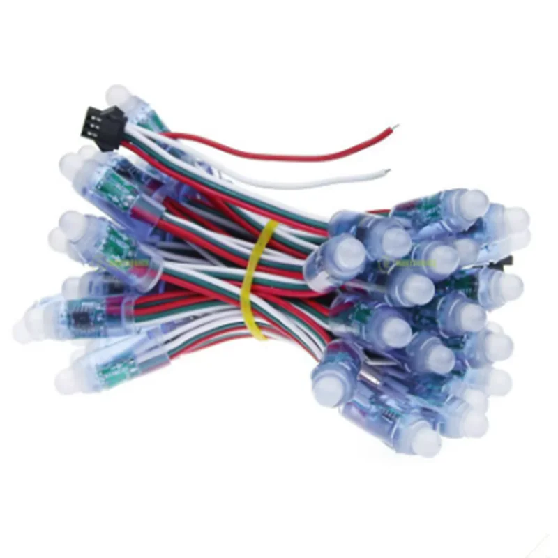 2026 new 50pcs DC5V 12mm WS2811 IC Full Color Pixel LED Module Light Input IP68 Waterproof RGB Color Digital LED Pixel Light