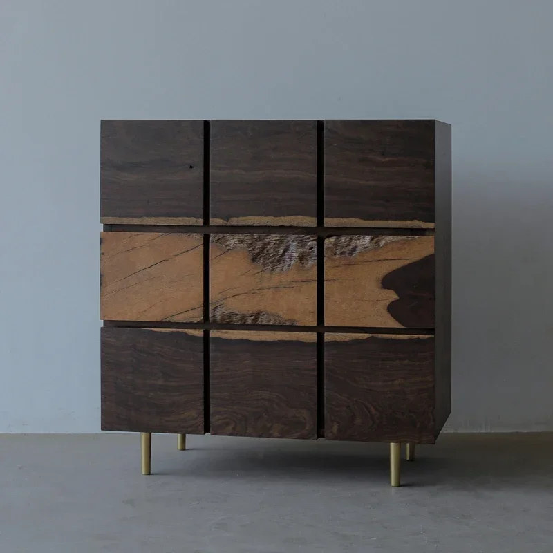 

Кубик Рубика Шкаф с несколькими ящиками Входной шкаф из массива дерева Креативный новый китайский стиль Простой современный стиль