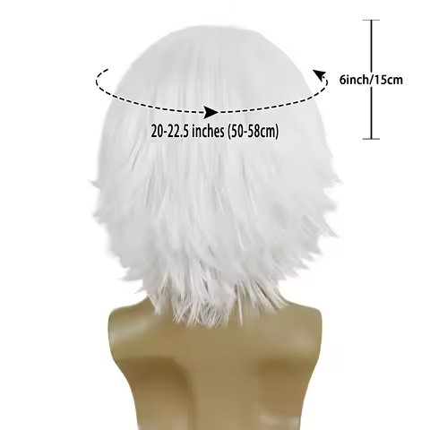 White Wigs for Men Synthetic Hair Short Wig with Bangs Natural Hairstyles Curly Anime Wig Male Old Man Costume Carnival Party