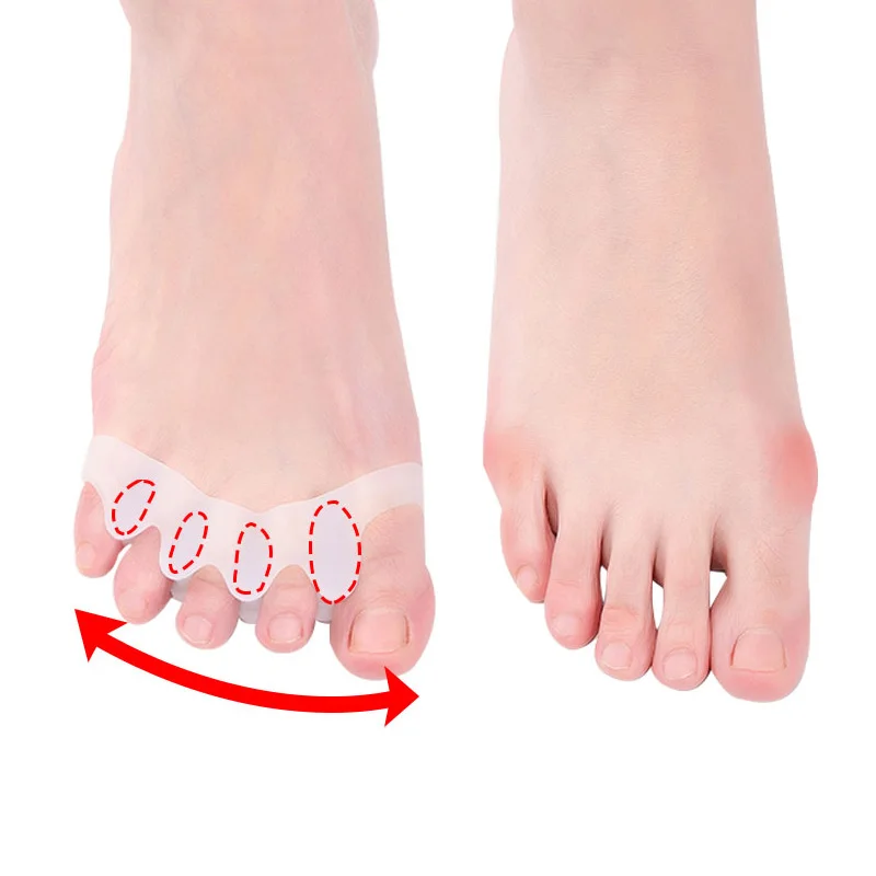 2Pcs Silicone Toe Separator Finger Foot Fingers Separators Foot Woman Man Bunion CorrectorHallux Valgus Corrector Toe Correction