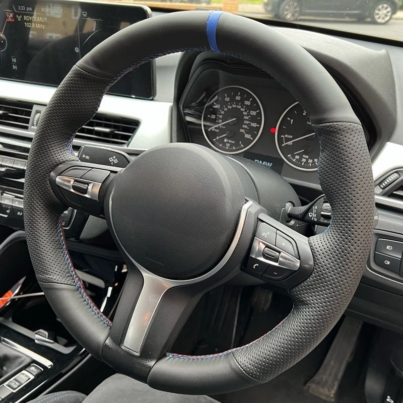 

Car Steering Wheel Cover Braid Anti-Slip Artificial Leather For BMW M2 M3 F80 F82 M4 M5 F12 F13 M6 F85 F87 X5 X6 F33 F30 M Sport