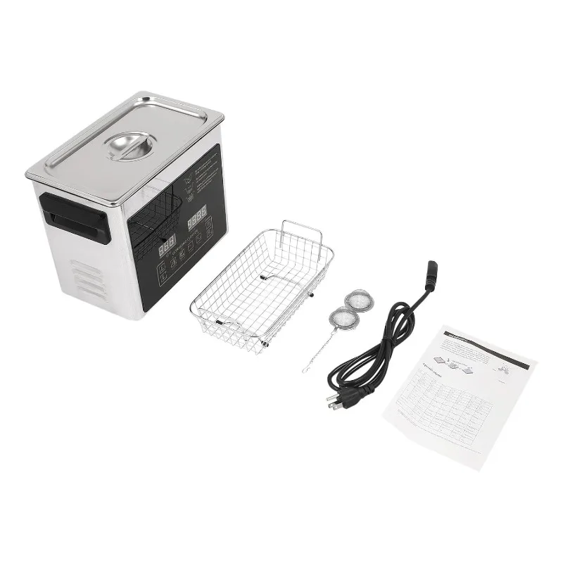 เครื่องทําความสะอาดเครื่องประดับอัลตราโซนิกดิจิตอล, เครื่องทําความสะอาดเครื่องประดับมืออาชีพพร้อมหน้าจอ LED, อุณหภูมิและเวลาที่ปรับได้, 3 โหมด