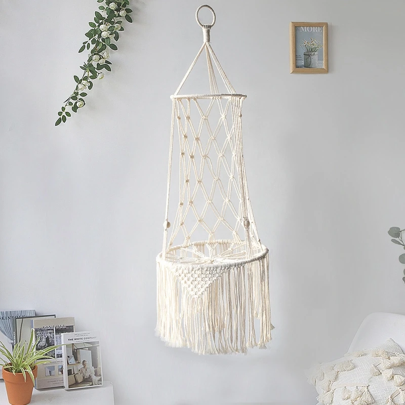 Macrame Cat Hammock Boho Handwoven Tassels Wall Hanging Pet Kitten Sleeping Climbing Playing Swing Bed Basket Tapestry