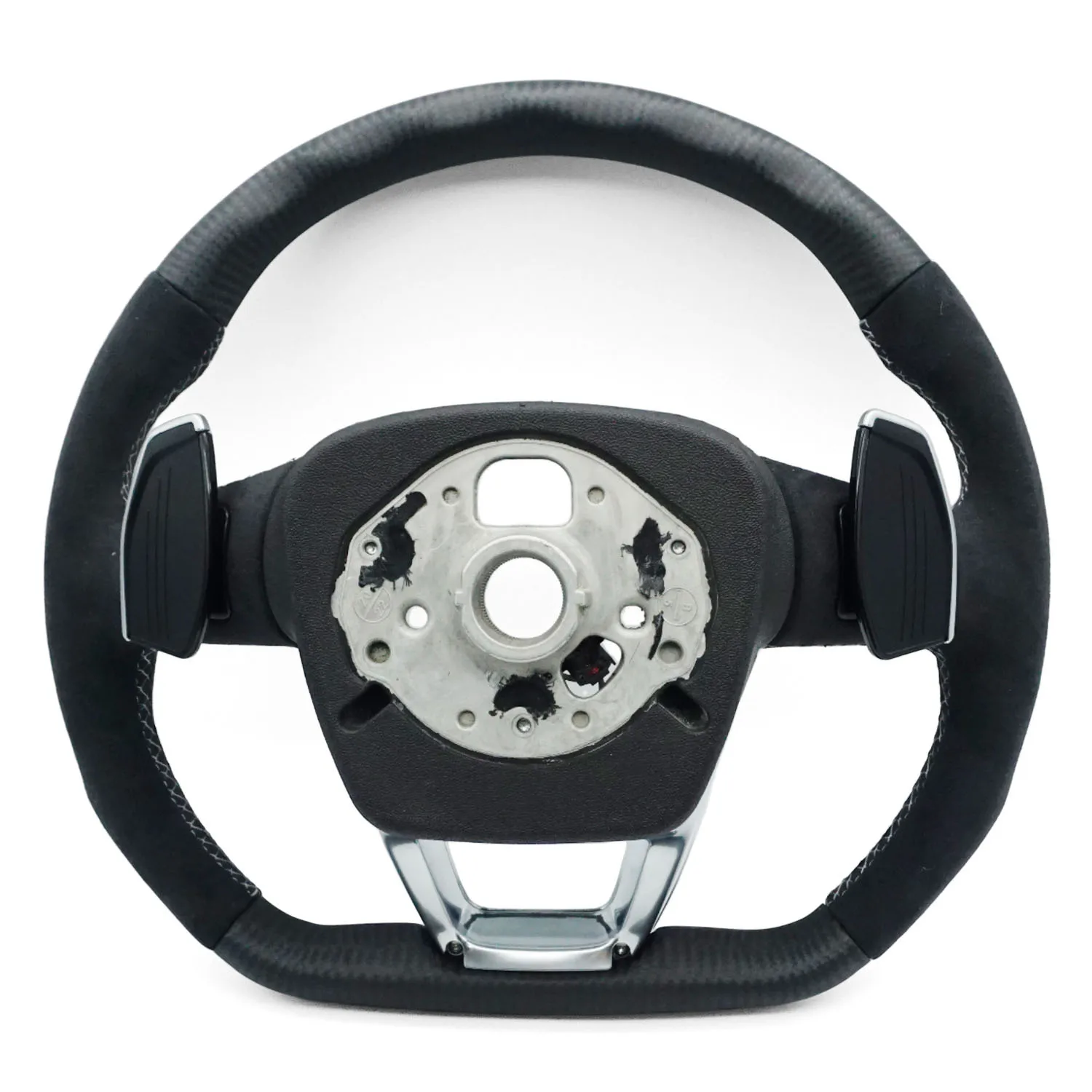 Suitable for Audi Q5L S standard dumb carbon half-turned light gray line with button paddle with heated steering wheel