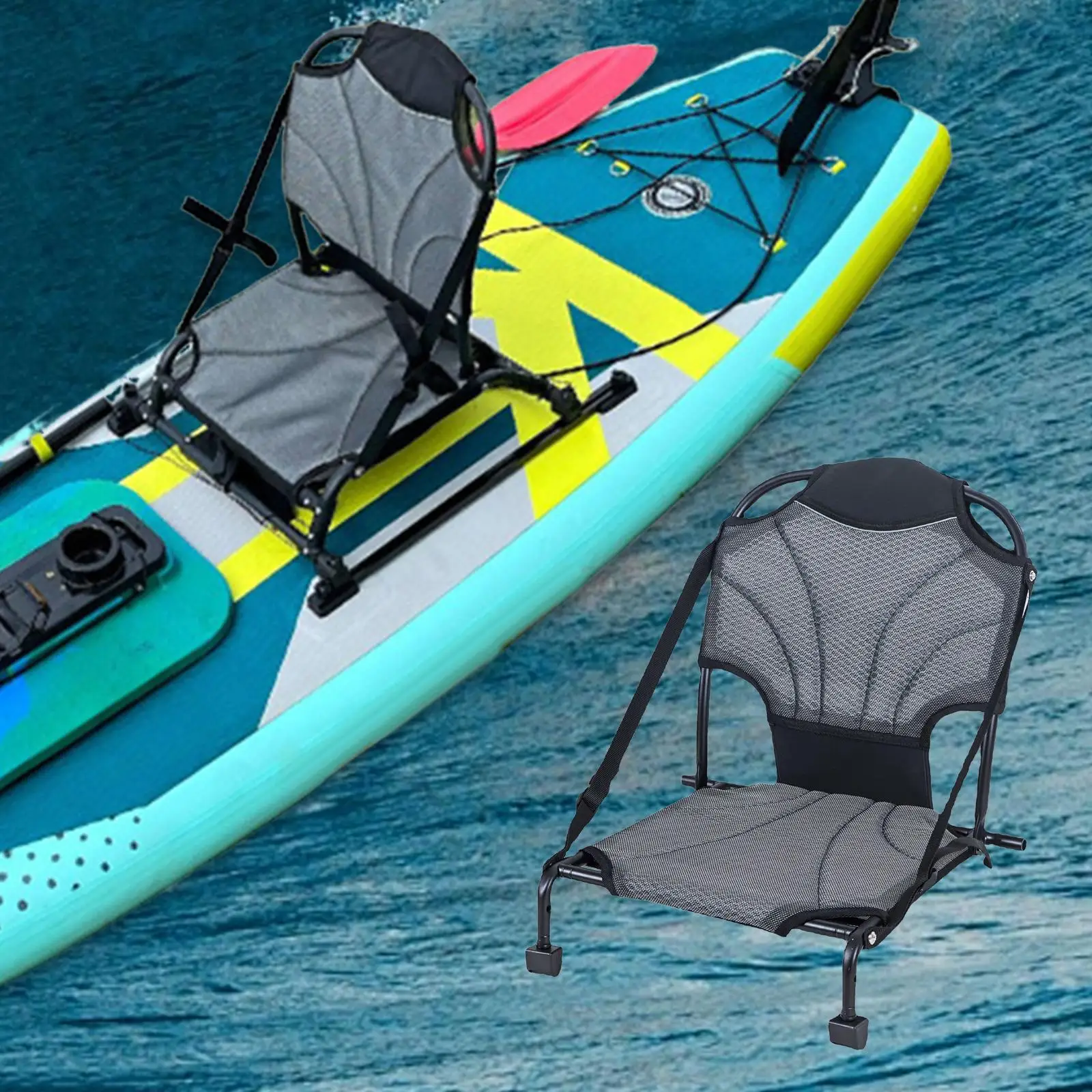 

Folding Kayak Seat Foldable Comfortable Backrest Support Fishing Seat for Boating Travel Outdoor Kayaking Stand up Paddle Board