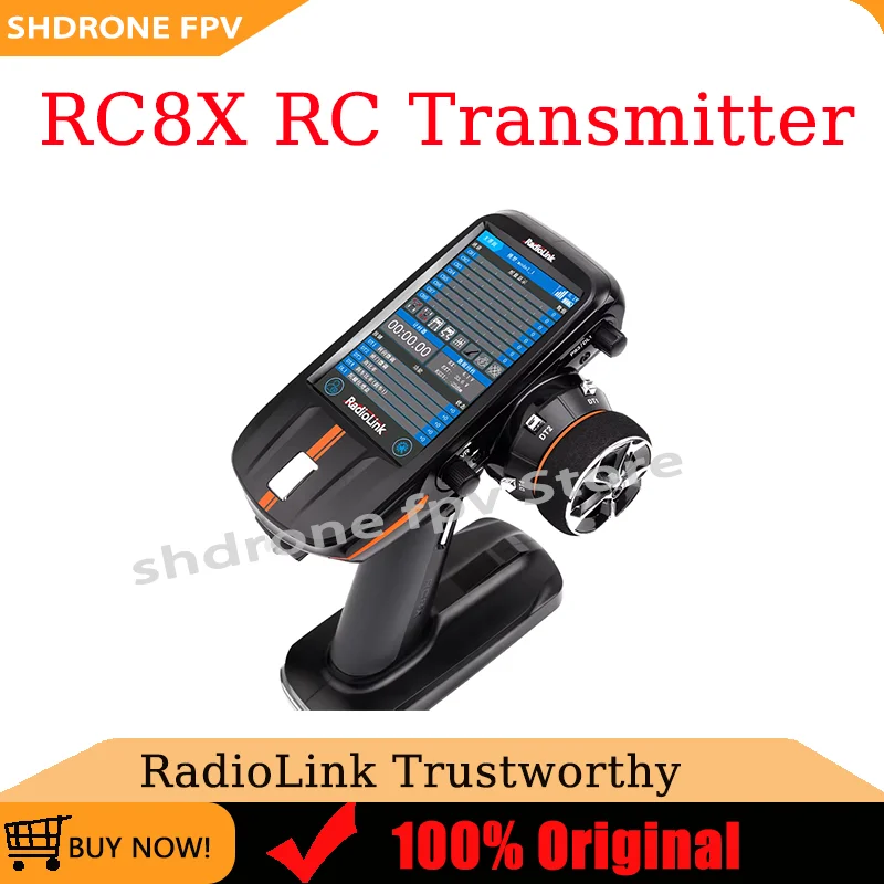 

RadioLink RC8X RC Transmitter 4.3 Inches Full Color IPS Touch Screen 8CH 600 Meters Ground Control Distance for FPV Drone RC Car