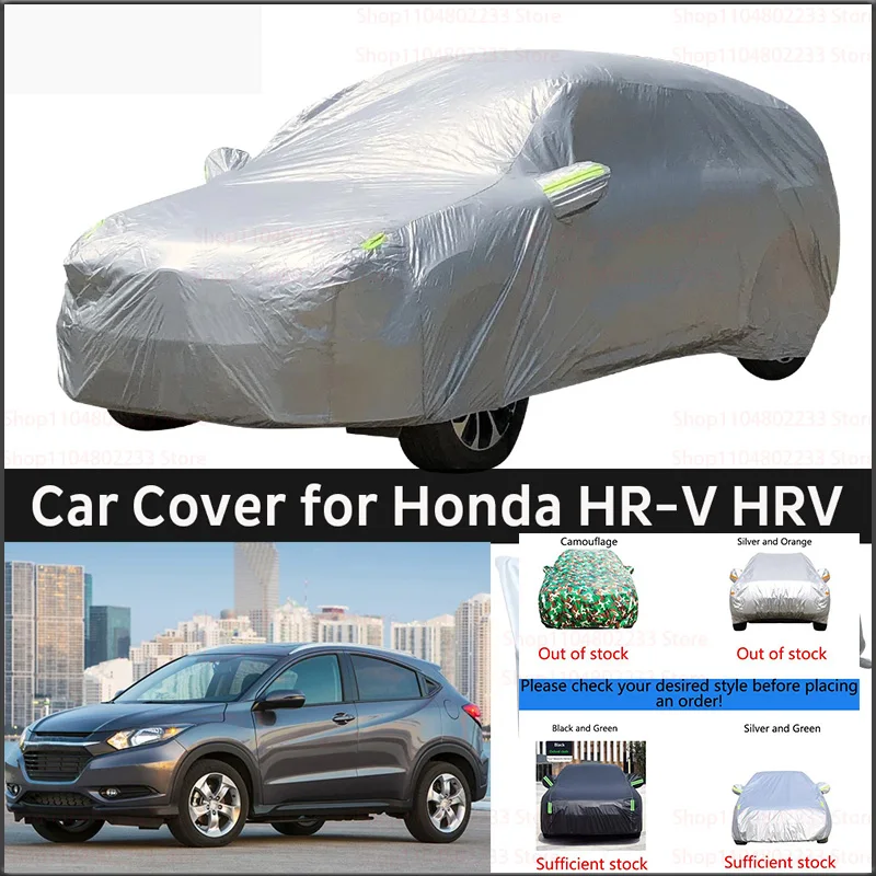 

For Honda HR-V HRV Car Covers Outdoor Waterproof Sun Rain Snow Protection UV Auto Cover 190T Car Protective Full Covers