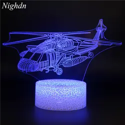 Airplane Night Light 3D Plane Illusion Lamp 7 Color Changing Touch Control LED Fighter Toy for Men Boys Kids Xmas Birthday Gifts