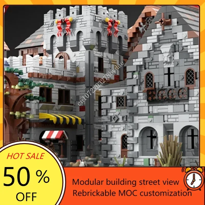 20331PCS Modular MOC Classic Scene Architecture Large Medieval Royal Village Castle Building Block Assembly Model Brick Toy Gift