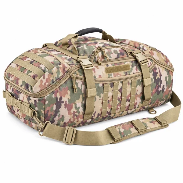 Tactical 65L Large Duffle Bag, 3-in-1 Tactical Backpack MOLLE Pack for Sports, Gym, Outdoor
