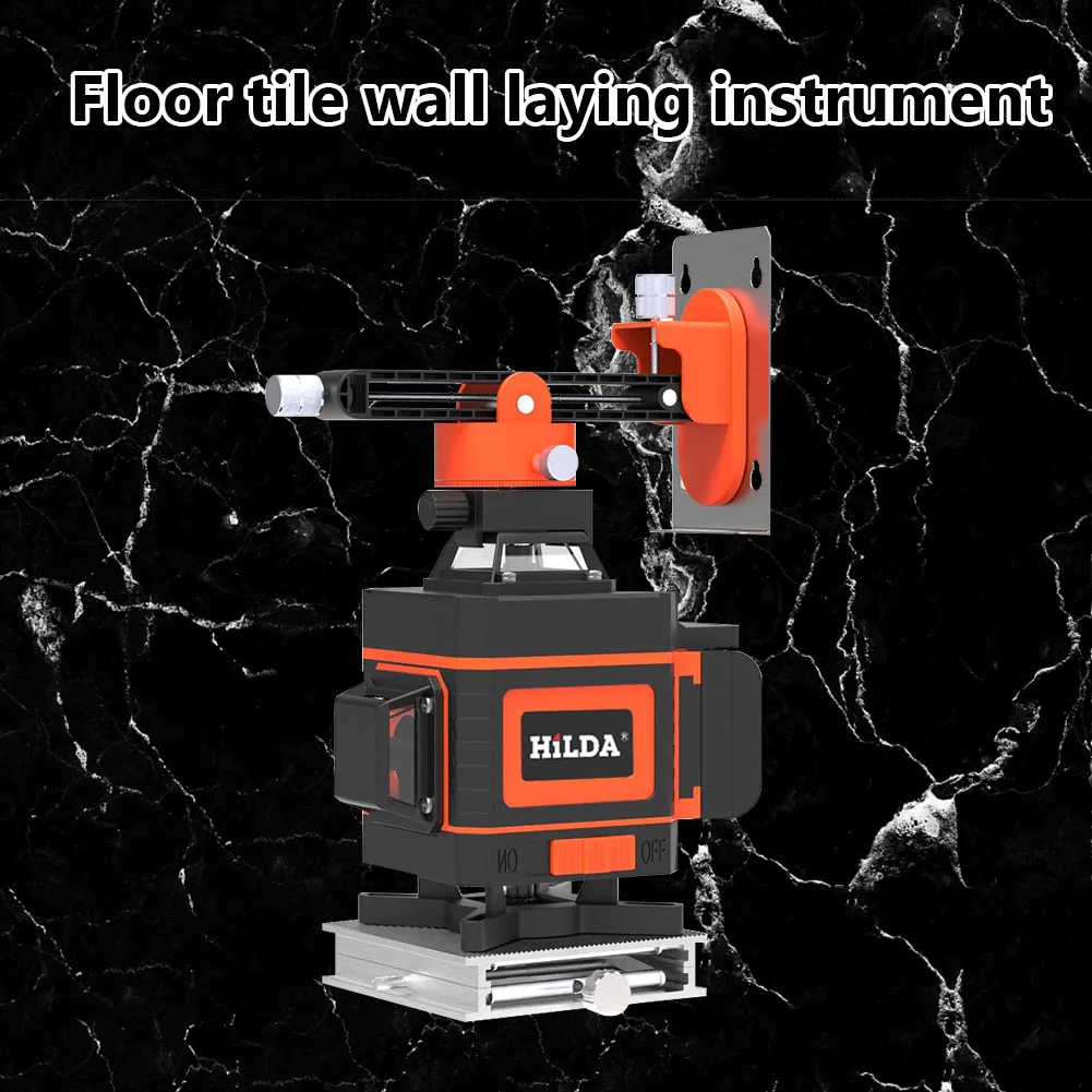 HILDA 3°/4D Laser Level 16/12 Lines Self-Leveling 360 Horizontal And Vertical Cross Super Powerful Green Laser Beam Line