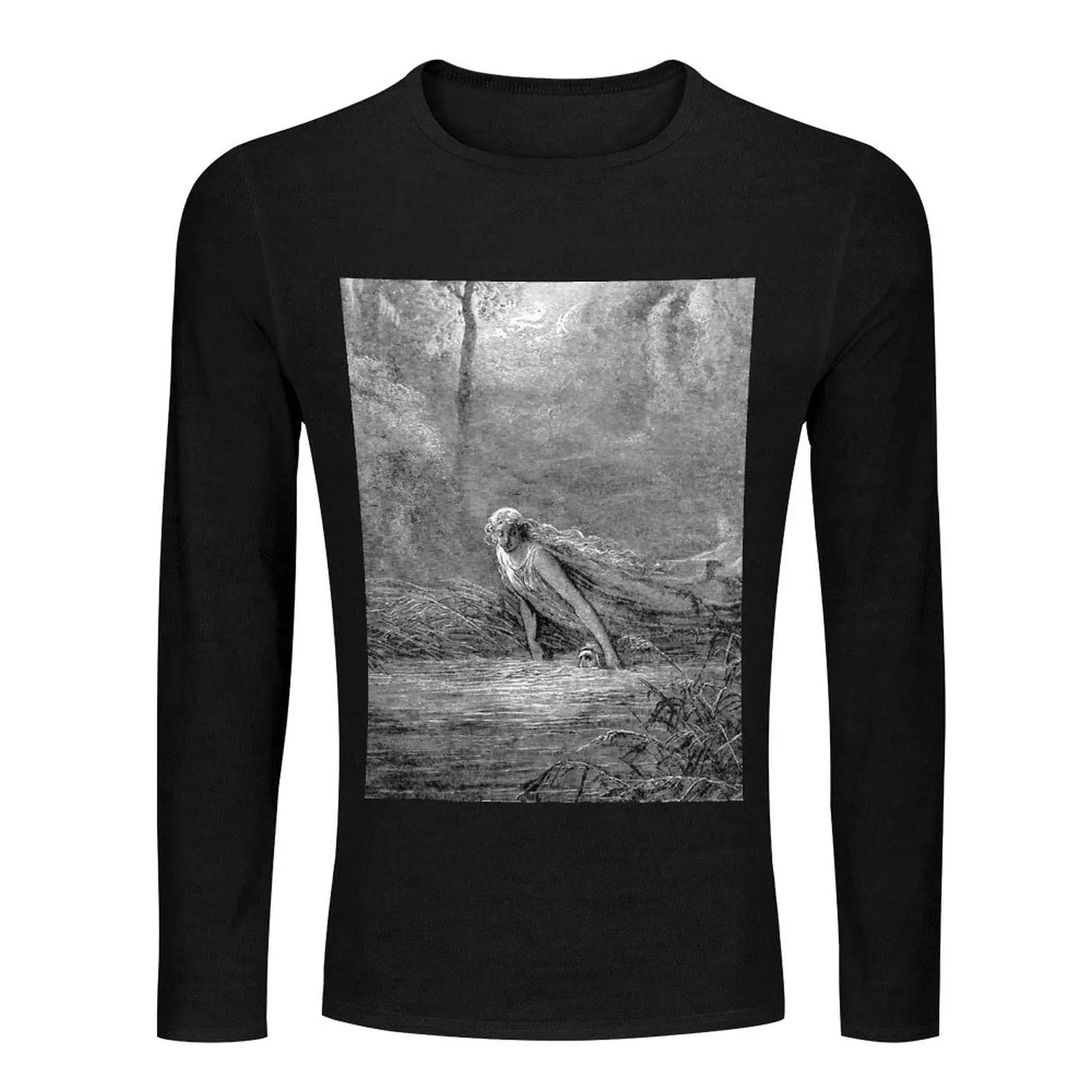 Gustave Doré - Lethe - Dante Alighieri Long T-Shirt tops plain t-shirt sweat shirts Aesthetic clothing t shirts for men pack