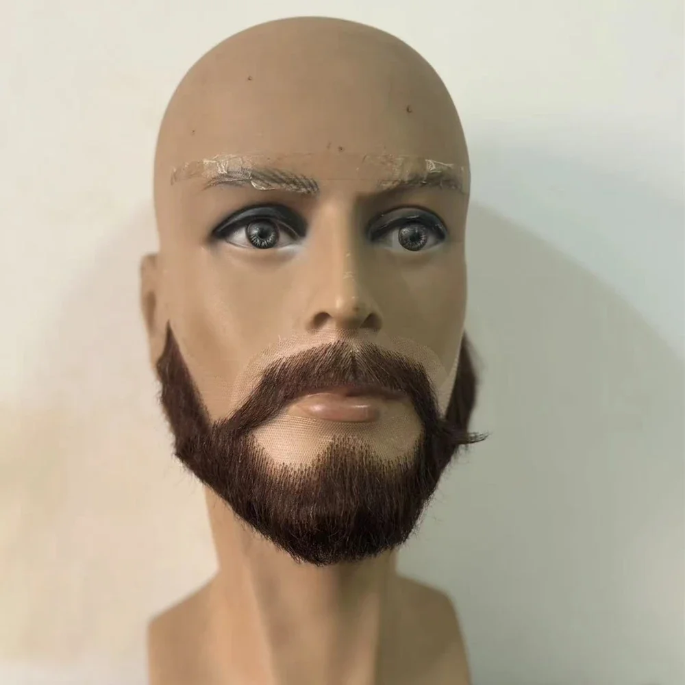 op maat gemaakte handgemaakte anime cosplay accessoires baard bruine snorhaar snor set film partij cosplay prop op maat gemaakt