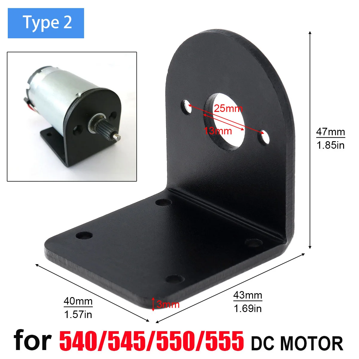 Stand DC Motor Bracket Mount for 370 380 385 390 395 555 550 545 540 750 755 775 795 NEMA17 NEMA23 JGY370 Worm DC Motor Holder