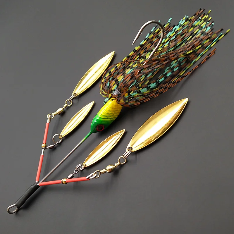 

Lunker Spinner Baits Hard Fishing Lure 23g Noisy Buzz Rotating Blade Bubble Vibration Tandem Spin Willow Bass Trout Perch Pike