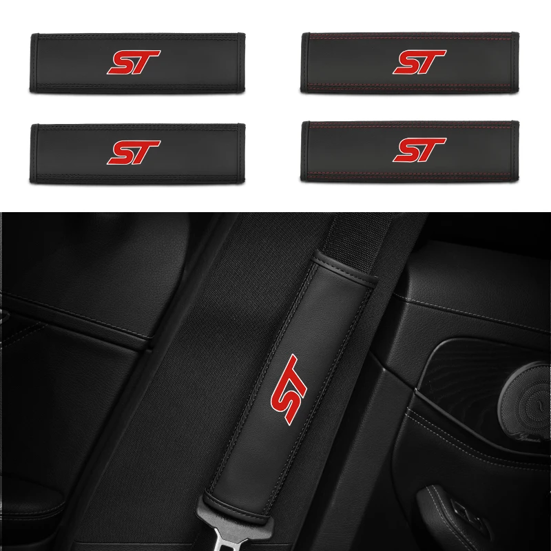 Car Seat Belt Covers Shoulder Protection Pad Interior Accessories For Ford ST Mustang F150 Explorer Focus Fiesta EDGE Escort Fal