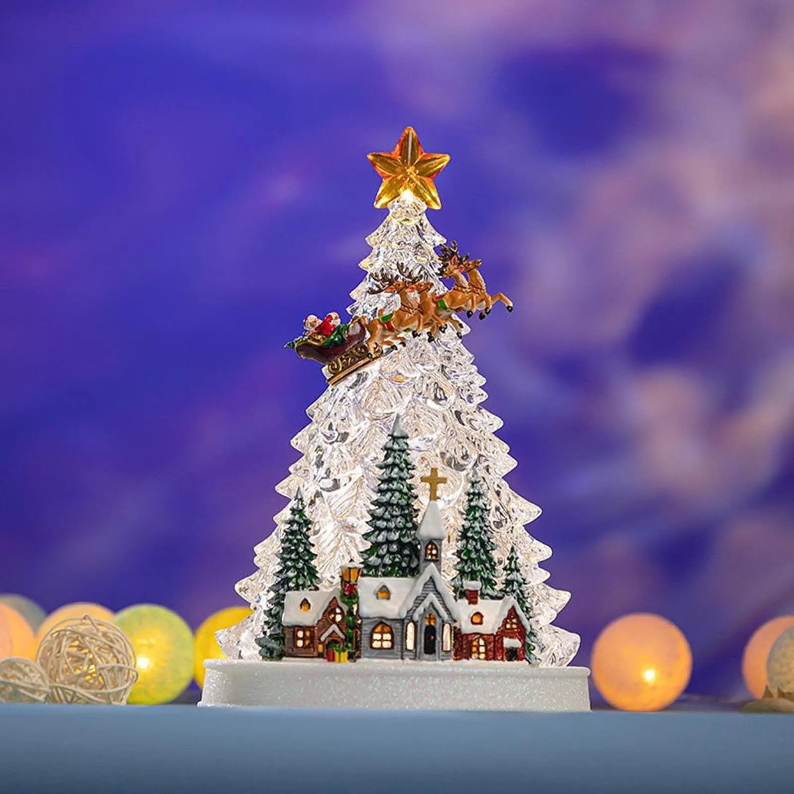 

Christmas Tree Music Box with Light Musical Box for Wedding Living Room Home