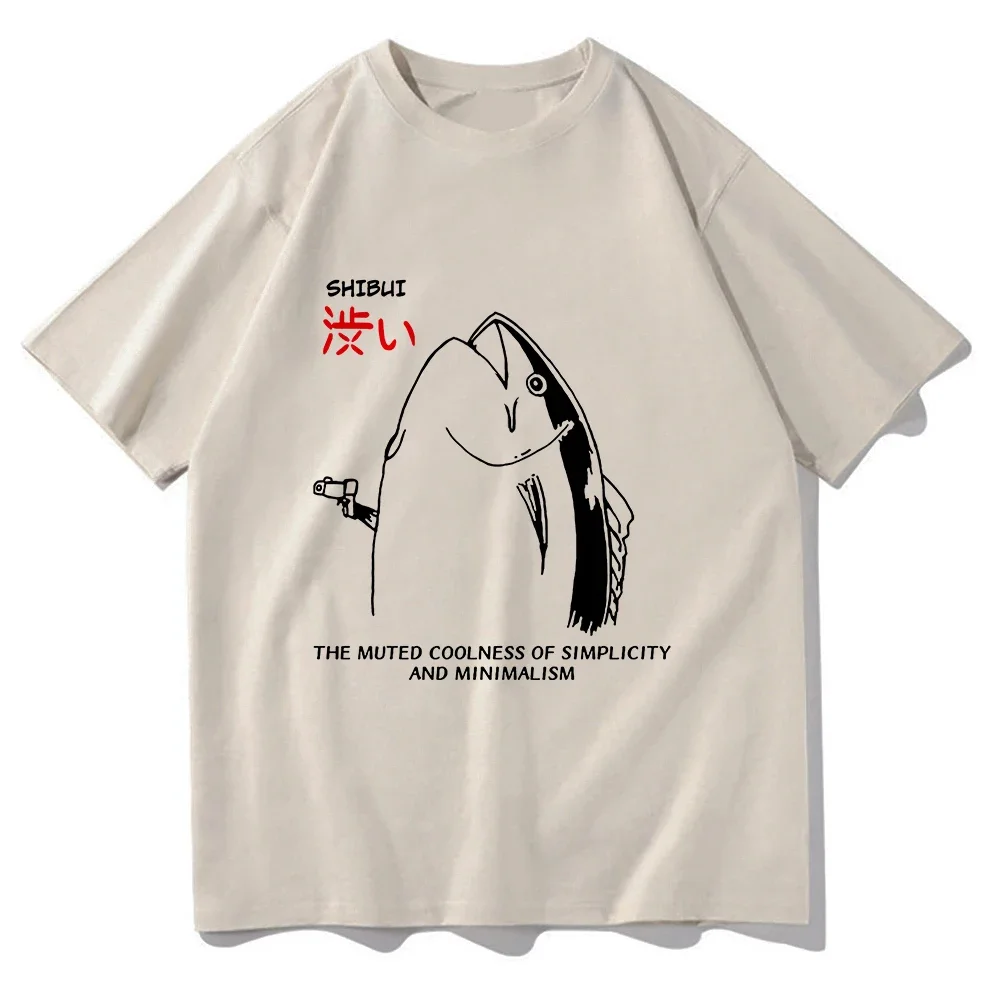 

Fun fish-holding gun T-shirt men's clothing Harajuku Street comfortable casual sports T-shirt Outdoor outing top short sleeve