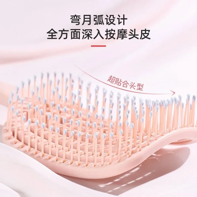 Silikon-Hohlkissen-Massagekamm, Volumen- und Entwirrbürste für Echthaar & Perücken, 4 Farben Styling-Tools – Detail 2