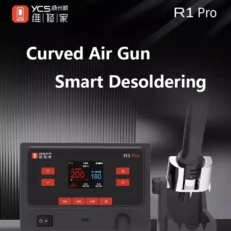 YCS R1 Pro Digital Hot Air   Soldering Station 1000W LCD Screen Display BGA Repair for Phone PCB/SMD Repair 5 Nozzles Included