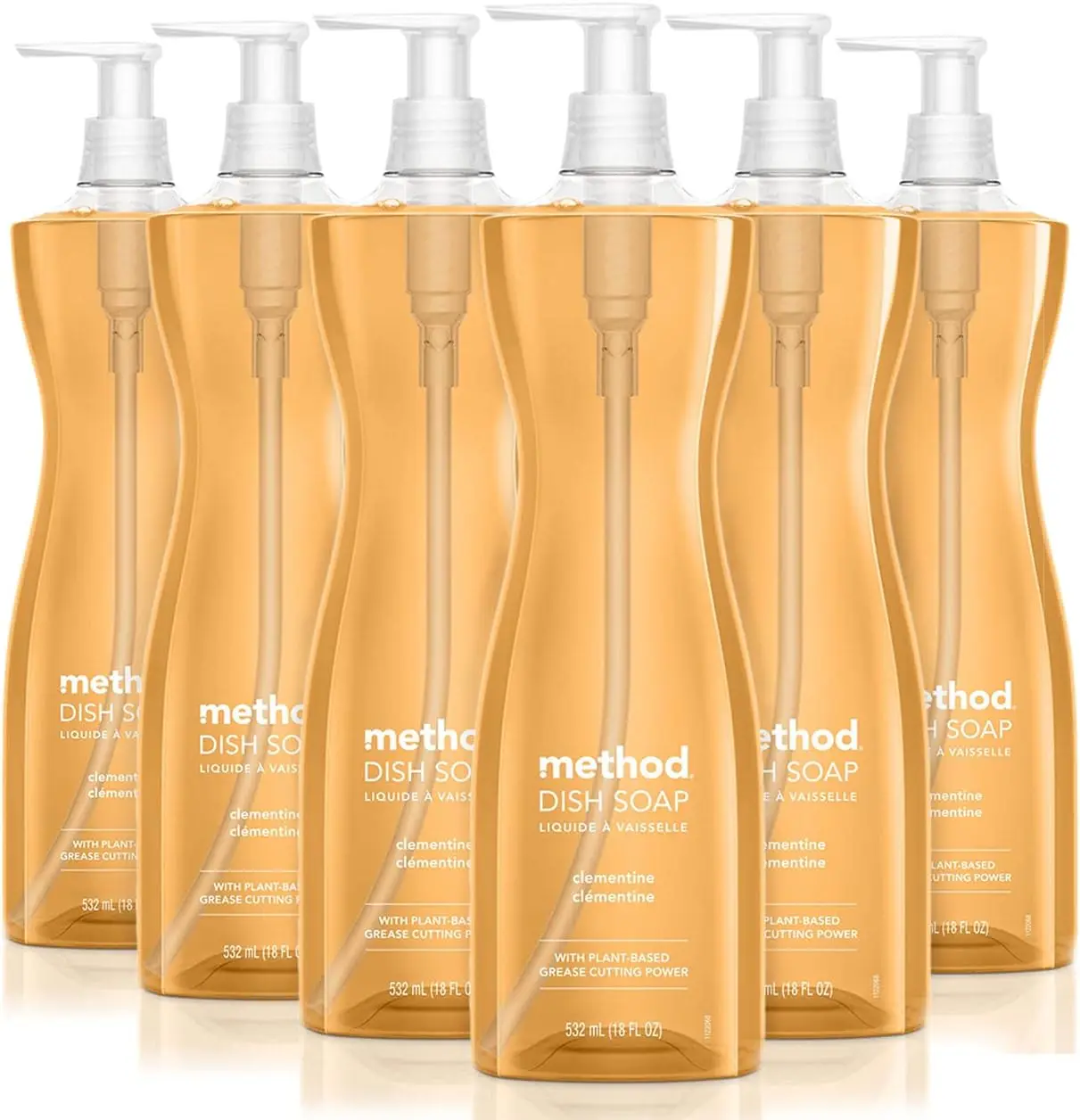 

Clementine Scent Dish Soap, Tough on Grease, 18 Fl Oz Pack of 6 - Effective Cleaning for Kitchen